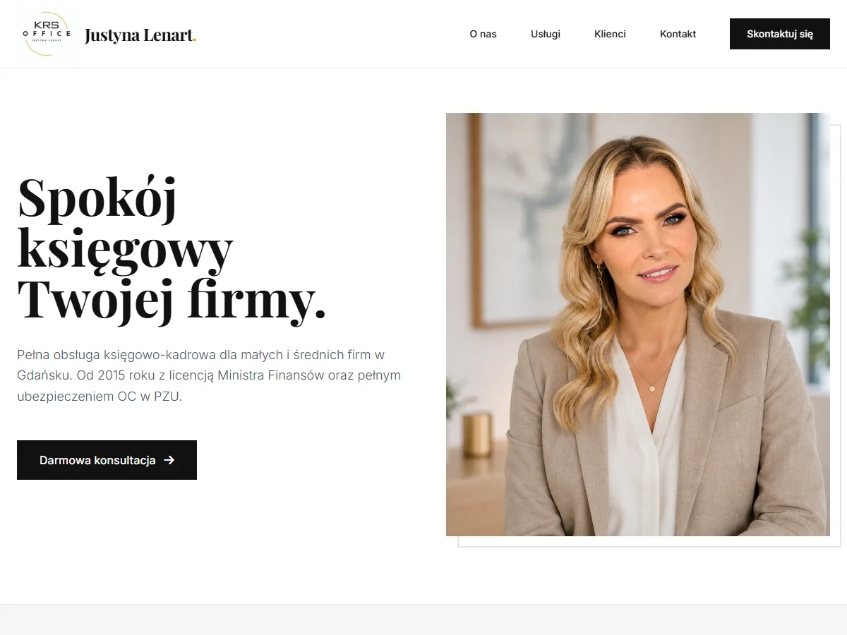 Wariant Klasyczny strony głównej dla KRS-Office